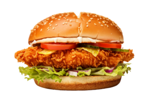 AI generated Delicious Chicken Sandwich on Transparent Background png