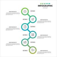 vector presentación negocio concepto. infografía contiguo círculos modelo 6 6 pasos.