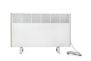 Electric heater battery. Radiator. Home electric heater convector isolated on white background. Equipment for rapid heating of the room photo