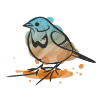 aquarelle ligne art oiseau de transparent png Contexte.