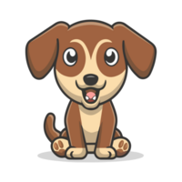 enkel och söt beagle hund, transparent png