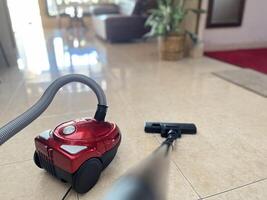 Clean the room and objects using a vacuum cleaner photo