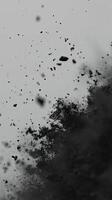 ai generado resumen negro polvoriento y rocas pila de algo flotante en el aire foto
