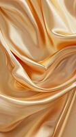 AI generated Abstract gold cloth floated on a light beige background photo