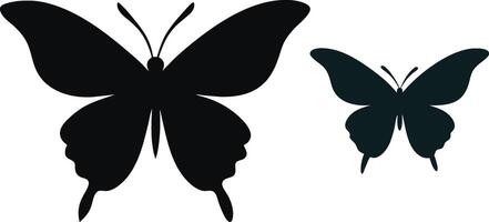 Set of butterfly silhouette icon flat vector illustration on isolated white background