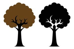 Black Sepia Trees Illustrations isolated on white background vector
