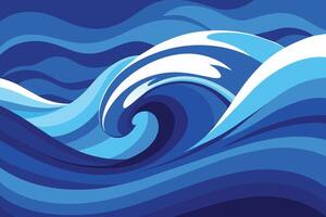 Abstract Blue Wave Background vector