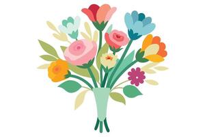 Flower bouquet watercolor isolated on white background vector