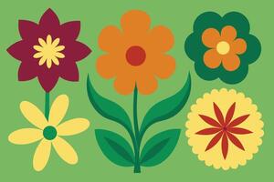 Assorted Flower Shape Vector