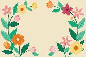 Spring Flower Frame Background vector