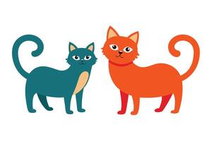 linda gatos recopilación. Doméstico gracioso gatitos conjunto de lineal vector ilustración aislado en blanco antecedentes