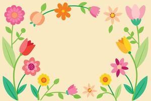 Spring Flower Frame Background vector