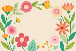 Spring Flower Frame Background vector