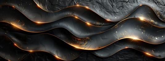 AI generated abstract metal gold and black background photo