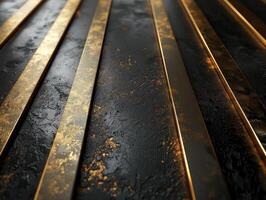 AI generated abstract metal gold and black background photo