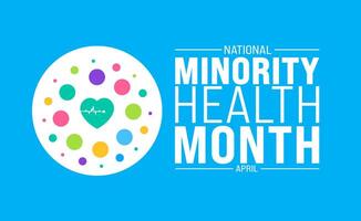 April is National Minority Health Month background template. Holiday concept. use to background, banner, placard, card, and poster design template with text inscription and standard color. vector