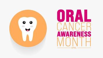 April is Oral Cancer Awareness Month background template. Holiday concept. use to background, banner, placard, card, and poster design template with text inscription and standard color. vector