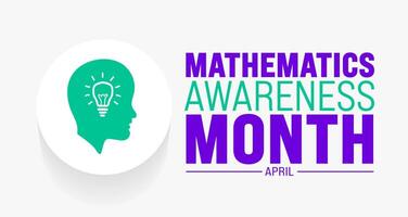 April is Mathematics Awareness Month background template. Holiday concept. use to background, banner, placard, card, and poster design template with text inscription and standard color. vector