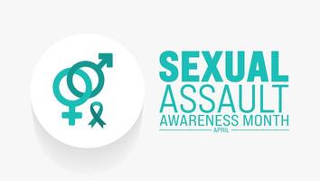 April is Sexual Assault Awareness Month background template. Holiday concept. use to background, banner, placard, card, and poster design template with text inscription and standard color. vector