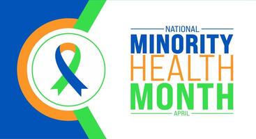 April is National Minority Health Month background template. Holiday concept. use to background, banner, placard, card, and poster design template with text inscription and standard color. vector