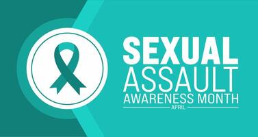 April is Sexual Assault Awareness Month background template. Holiday concept. use to background, banner, placard, card, and poster design template with text inscription and standard color. vector