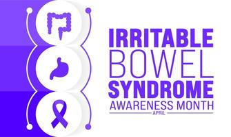 April is Irritable Bowel Syndrome Awareness Month background template. Holiday concept. use to background, banner, placard, card, and poster design template with text inscription and standard color. vector