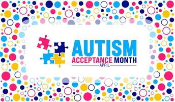 April is Autism Acceptance Month background template. Holiday concept. use to background, banner, placard, card, and poster design template with text inscription and standard color. vector