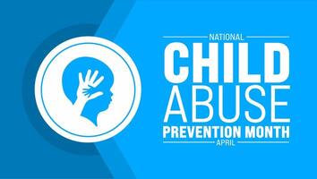 April is National Child Abuse Prevention Month background template. Holiday concept. use to background, banner, placard, card, and poster design template with text inscription and standard color. vector