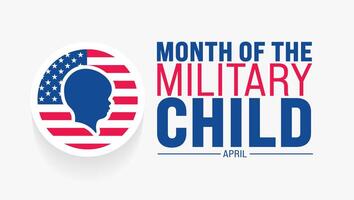 April is Month of the Military Child background template. Holiday concept. use to background, banner, placard, card, and poster design template with text inscription and standard color. vector