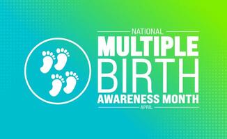 April is National Multiple Birth Awareness Month background template. Holiday concept. use to background, banner, placard, card, and poster design template with text inscription and standard color vector