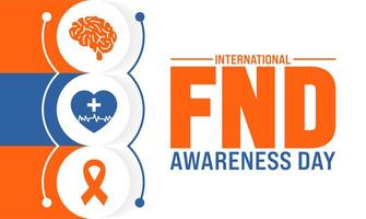 April is FND Awareness Day background template. Holiday concept. use to background, banner, placard, card, and poster design template with text inscription and standard color. vector illustration.