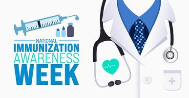 April is World Immunization Week background template. Holiday concept. use to background, banner, placard, card, and poster design template with text inscription and standard color. vector