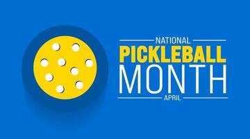 April is National Pickleball Month background template. Holiday concept. use to background, banner, placard, card, and poster design template with text inscription and standard color. vector