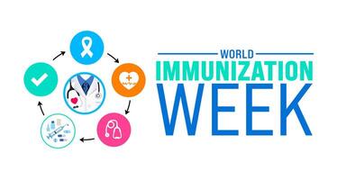 April is World Immunization Week background template. Holiday concept. use to background, banner, placard, card, and poster design template with text inscription and standard color. vector