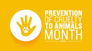 April is Prevention of Cruelty to Animals Month background template. Holiday concept. use to background, banner, placard, card, and poster design template with text inscription and standard color. vector