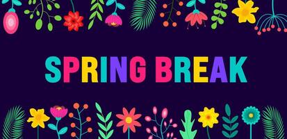 April is Spring Break background template. Holiday concept. use to background, banner, placard, card, and poster design template with text inscription and standard color. vector illustration.