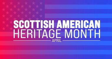 April is Scottish American Heritage Month background template. Holiday concept. vector