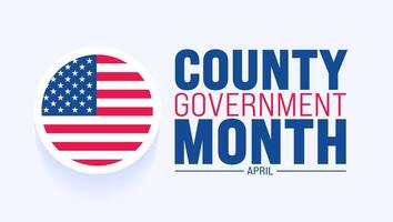 April is National County Government Month background template. Holiday concept. use to background, banner, placard, card, and poster design template with text inscription and standard color. vector