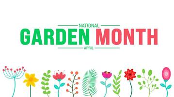 April is National Garden Month background template. Holiday concept. use to background, banner, placard, card, and poster design template with text inscription and standard color. vector illustration.