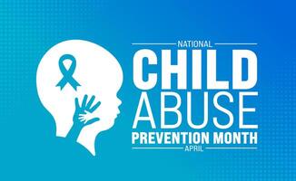 April is National Child Abuse Prevention Month background template. Holiday concept. use to background, banner, placard, card, and poster design template with text inscription and standard color. vector