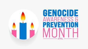 April is Genocide Awareness and Prevention Month background template. Holiday concept. use to background, banner, placard, card, and poster design template with text inscription and standard color. vector