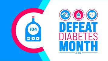 April is Defeat Diabetes Month background template. Holiday concept. use to background, banner, placard, card, and poster design template with text inscription and standard color. vector illustration.