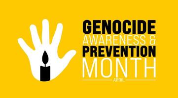 April is Genocide Awareness and Prevention Month background template. Holiday concept. use to background, banner, placard, card, and poster design template with text inscription and standard color. vector