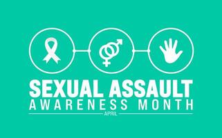 April is Sexual Assault Awareness Month background template. Holiday concept. use to background, banner, placard, card, and poster design template with text inscription and standard color. vector