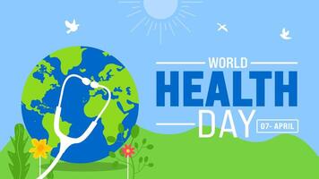 7 April is World Health Day background template. Holiday concept. use to background, banner, placard, card, and poster design template with text inscription and standard color. vector illustration.