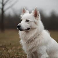 AI generated A beautiful white dog photo