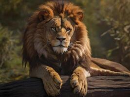 AI generated Beautiful view of lion photo