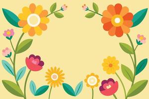 Spring Flower Frame Background vector