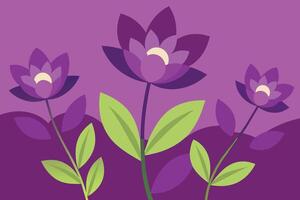 Vector Background with Purple Flowers