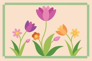 Spring Flower Frame Background vector